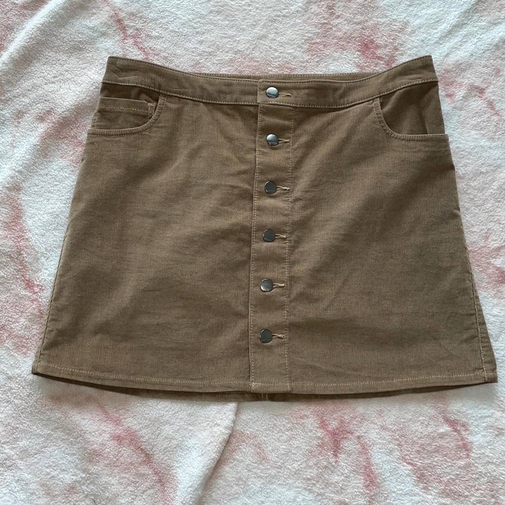 Express Tan Cordroy Skirt